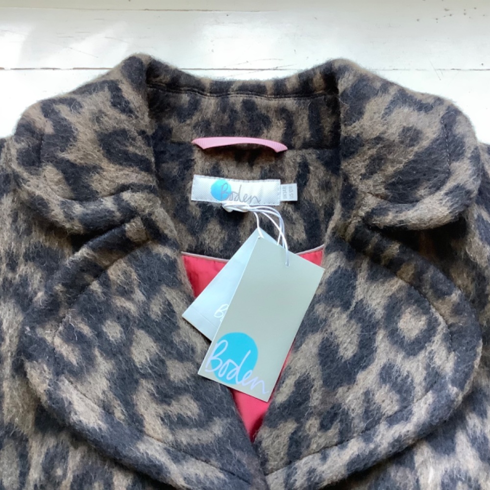 NWT Boden Leopard Print Pea Coat - Picture 6 of 11